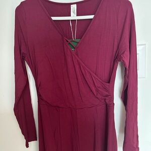HALARA Burgundy Long Sleeve Jumpsuit size Medium NWT